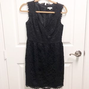 Shoshanna Black Lace V Neck Lace Party Dress Sz 2